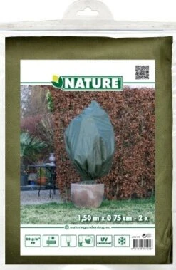 Nature Winterafdekhoes Met Koord Groen Ø75cmx1,50m 50 G/m² Set à 2 Stuks