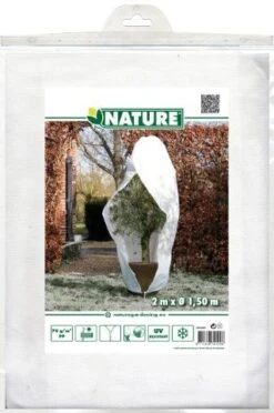 Nature Winterafdekhoes Met Rits Wit Ø150cmx2m 70 G/m²